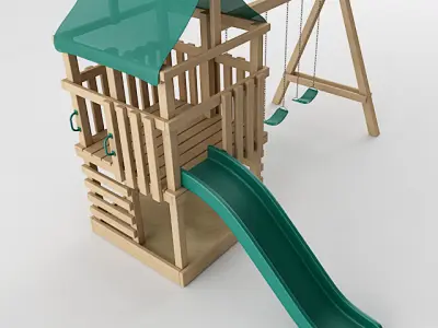 Playground Set wooden 3D model