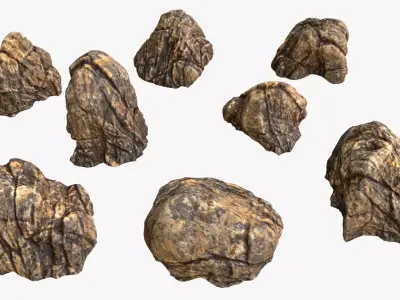 Sandstone Rocks 02 Low-poly 3D model