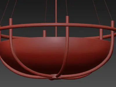 PARACHUTE GLASS DOME CHANDELIER CB2 Exclusive 3D model