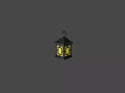 Lantern Low-poly 3D model 4