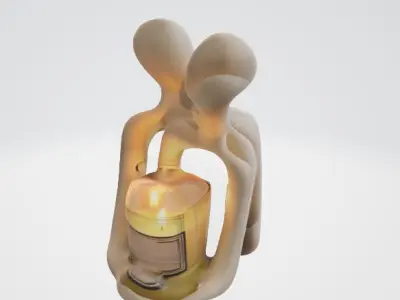 Romantic Artistic Candle 3D Model 3D model