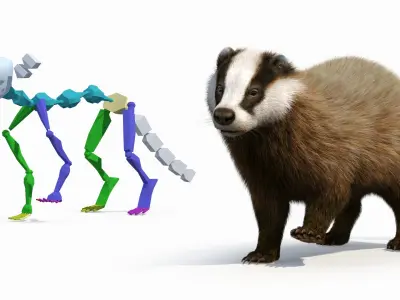  Badger Brown Fur Rigged 