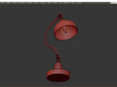 Modern Industrial Desk Lamp Low-poly 3D model