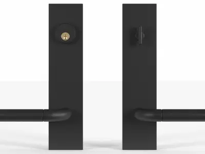 Tumalo Lever - Black Bronze Handle Exterior Door Hardware 3D model