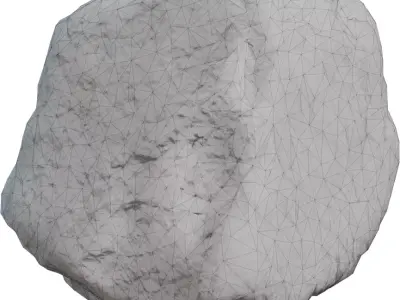 Photorealistic Single Rock  Low-poly 3D model