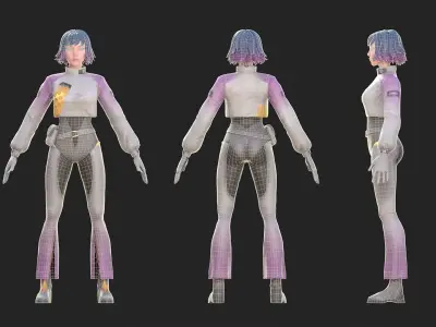 Sci-fi Girl Mira  Low-poly 3D model
