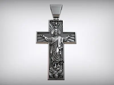 The Ascension of Jesus Christ Ascending to Heaven Cross 3D print model