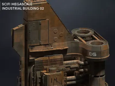 SUB-D Scifi Megascale Industrial Building 02 3D model