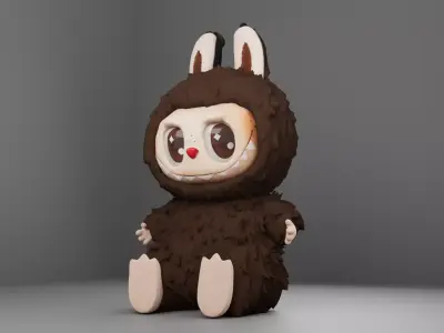 Labubu Stylized 3D Model Fan Art  Game Ready with Textures 3D model