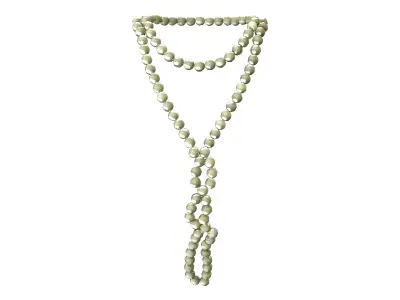 Twisted Long Bids Necklace Low-poly 3D model