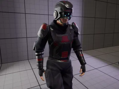 Fantasy Modern Soldier Low-poly 3D model
