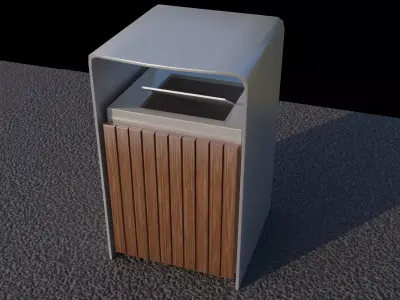 Public Bin Low-poly 3D model