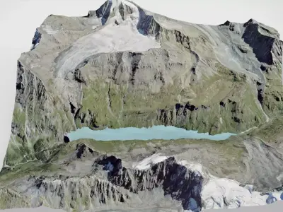 Lac de Mauvoisin reservoir Valais Switzerland 3D model