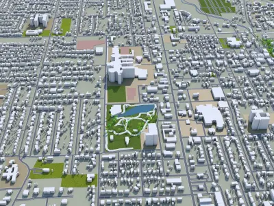 Springdale Arkansas USA 25km Low-poly 3D model