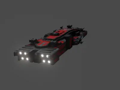 Sci-Fi  Space Ship  Predator - LowPoly - PBR - GameReady Low-poly 3D model