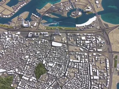 Bahrain - 3D City Model Low-poly 3D model