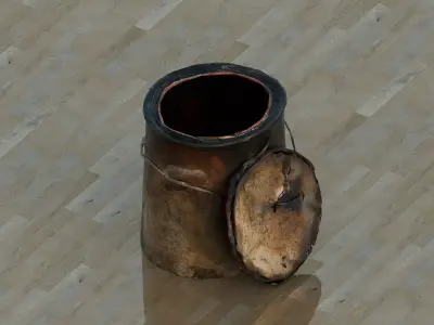 Rustic paint can Low-poly 3D model