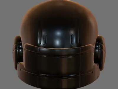 Gas mask helmet 3d model scifi Low-poly  Low-poly 3D model