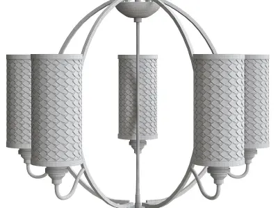 DENTON chandelier with three glass shades 3D model