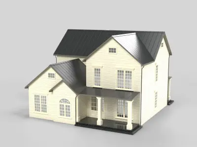Cottage House Design 03T5 Low-poly 3D model