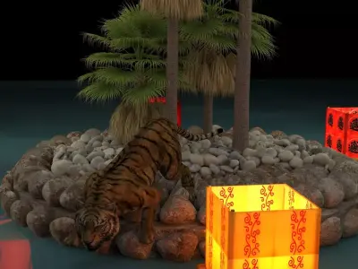 Chinese drinking tiger  3D model
