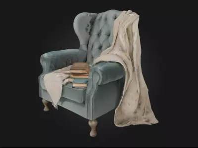 Cozy Reading Nook  A Warm Corner for Quiet Escapes 3D model