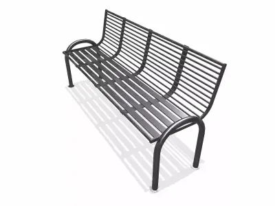 Metal Street Bench Low-poly PBR Low-poly 3D model