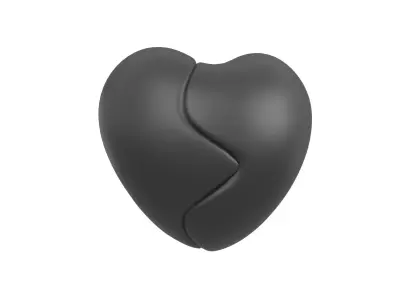 Broken Heart v1 002 Low-poly 3D model