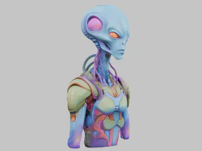 Galactic Sentinel Low-poly 3D model