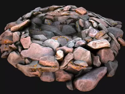 Gold Deposits in the Ground Low-poly 3D model