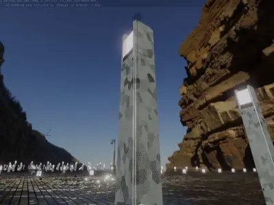 Street Light 8 Bollard 900mm Galvanized Version 4 Low-poly 3D model