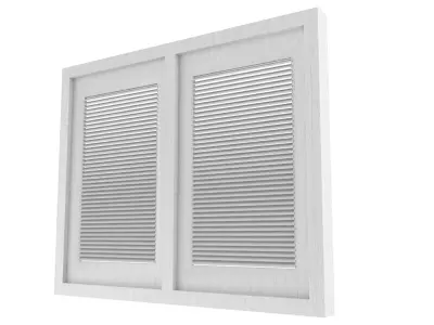 Window slatted shutters Low-poly 3D model