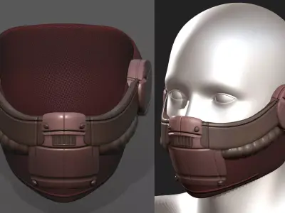 Gas mask respirator scifi futuristic 3d Artist  Low-poly 3D model shop