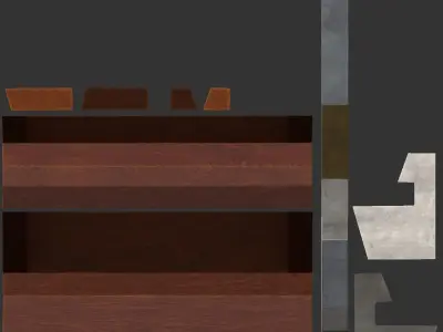 Street bench low poly pbr game ready 3d model Low-poly 3D model