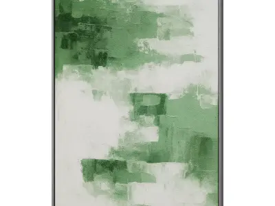 Set of 3 Abstract Paintings in Frames - Different Sizes 3D model 2