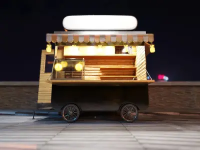 Food Truck Low-poly 3D model