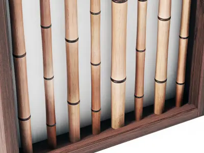 Bamboo branch wall 3D model
