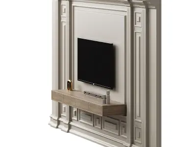 Modern TV Wall 12 3D model