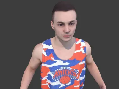 Basketball Player T-pose Low-poly 3D model