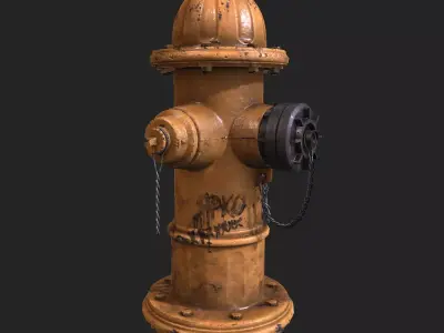 Hydrant  3 colors Street hydrant Low-poly 3D model
