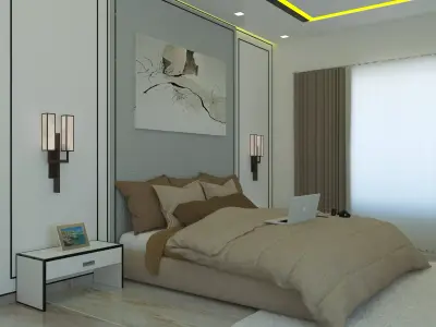 Modern Bedroom 3D model 27
