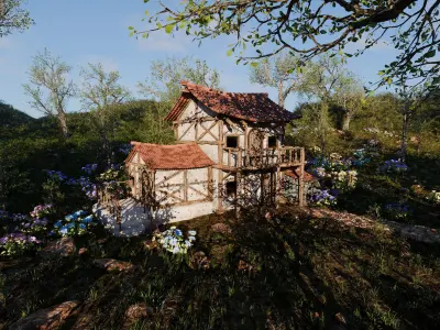 Small Garden Scene 3D model