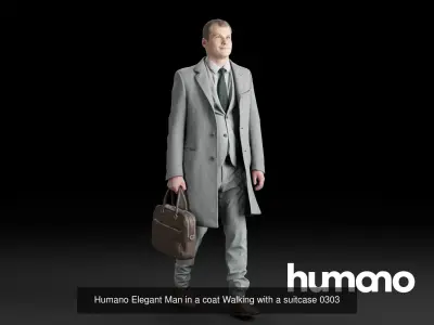 Humano 5-Pack - PEOPLE - STREET - TRAVELING - 5x 3D models 03A