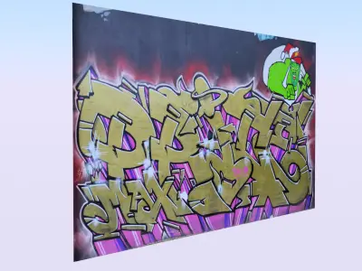 Graffiti wall XIV 3D model