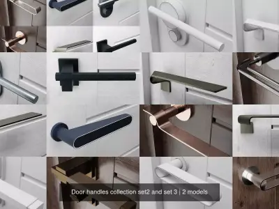 Door handles collection set2 and set 3 3D Model Pack