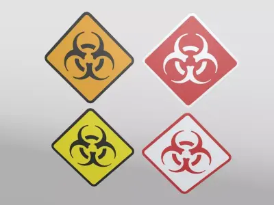 Diamond Shaped Sign Low-poly 3D model