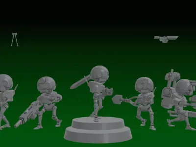 GUARD SERVOCORES - ASSISTANT DROID SQUAD -MONOPOSE- 28mm 3D print model