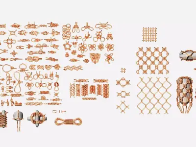 Rope Knots Collection in SubD and Mesh Pack 3D model