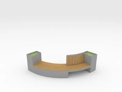 Bench Park 9 Low-poly 3D model