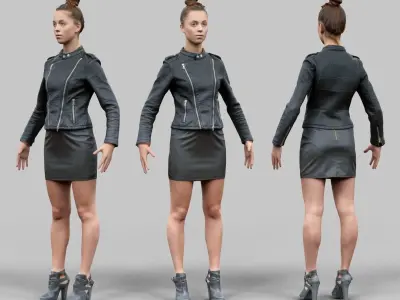 10 A-Pose Rig Ready Female Characters Low-poly 3D model